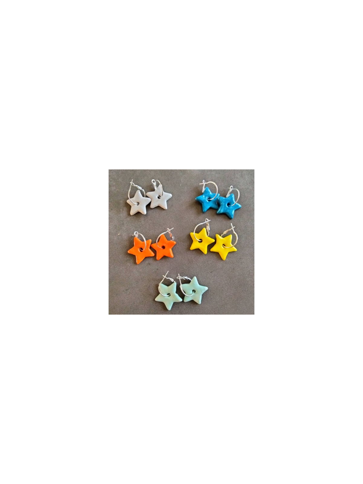 Boucles d'oreilles étoiles en céramique émaillée