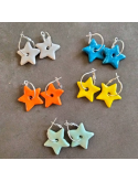Boucles d'oreilles étoiles en céramique émaillée