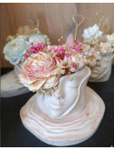Le Duo Floral Éternel – Pot, Plateau & Son Bouquet