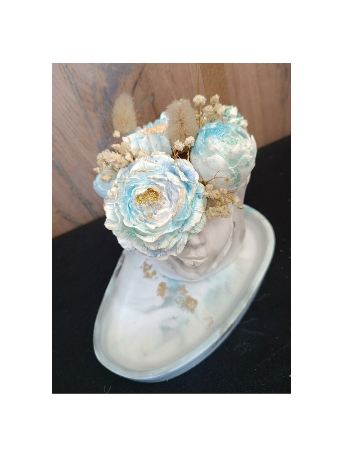 Le Duo Floral Éternel – Pot, Plateau & Son Bouquet
