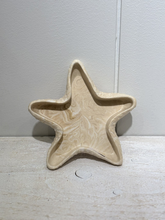 Vide-poche étoile de mer marbré beige 