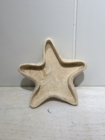 Vide-poche étoile de mer marbré beige 