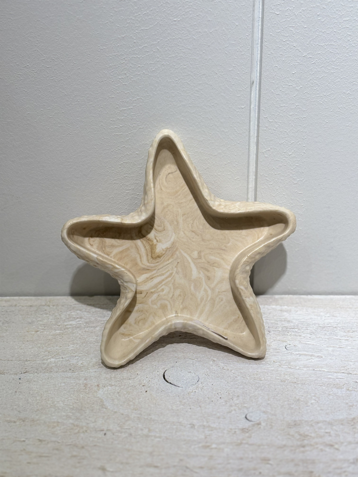 Vide-poche étoile de mer marbré beige 