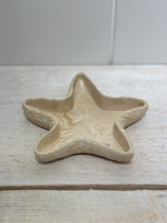 Vide-poche étoile de mer marbré beige 