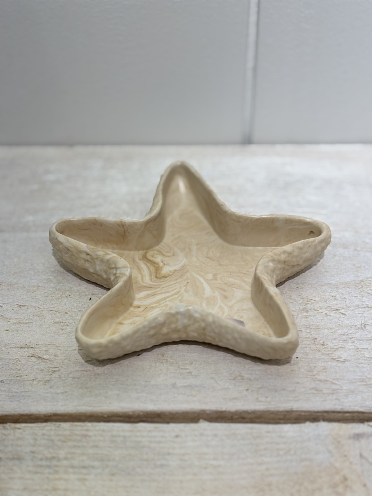 Vide-poche étoile de mer marbré beige 