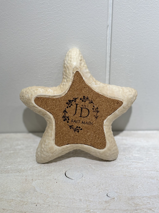 Vide-poche étoile de mer marbré beige 