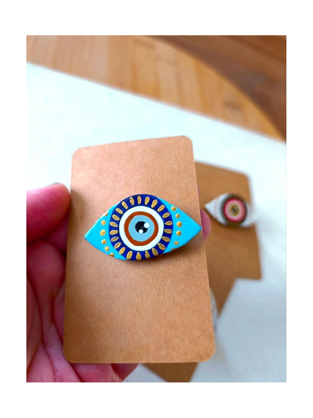 Broche oeil de nazar, oeil protecteur, oeil grec