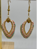 Boucles d'oreilles gouttes tissées en perles Miyuki