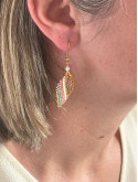 Boucles d'oreilles gouttes tissées en perles Miyuki