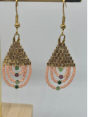 Boucles d'Oreilles Dorées et Perles Miyuki