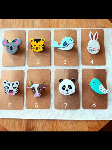 Broches animaux en argile 