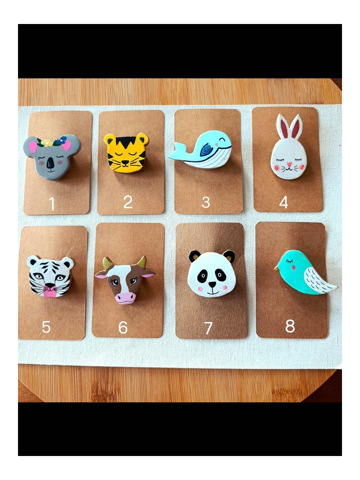Broches animaux en argile 