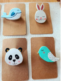 Broches animaux en argile 