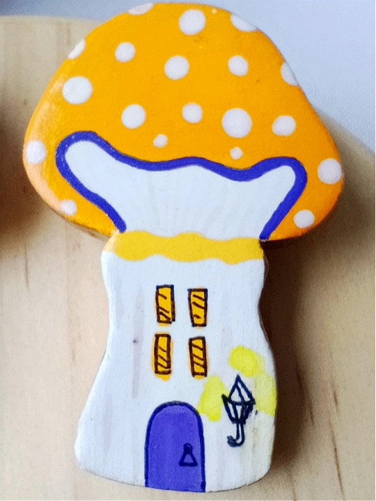 broche champignon peint à la main