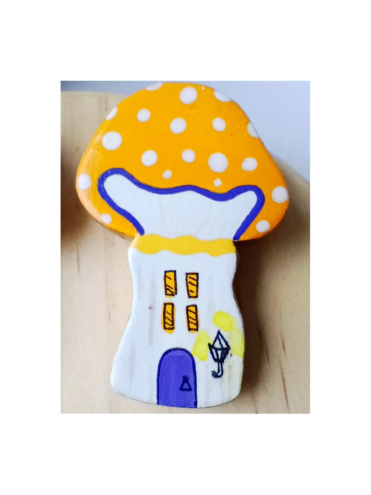 broche champignon peint à la main