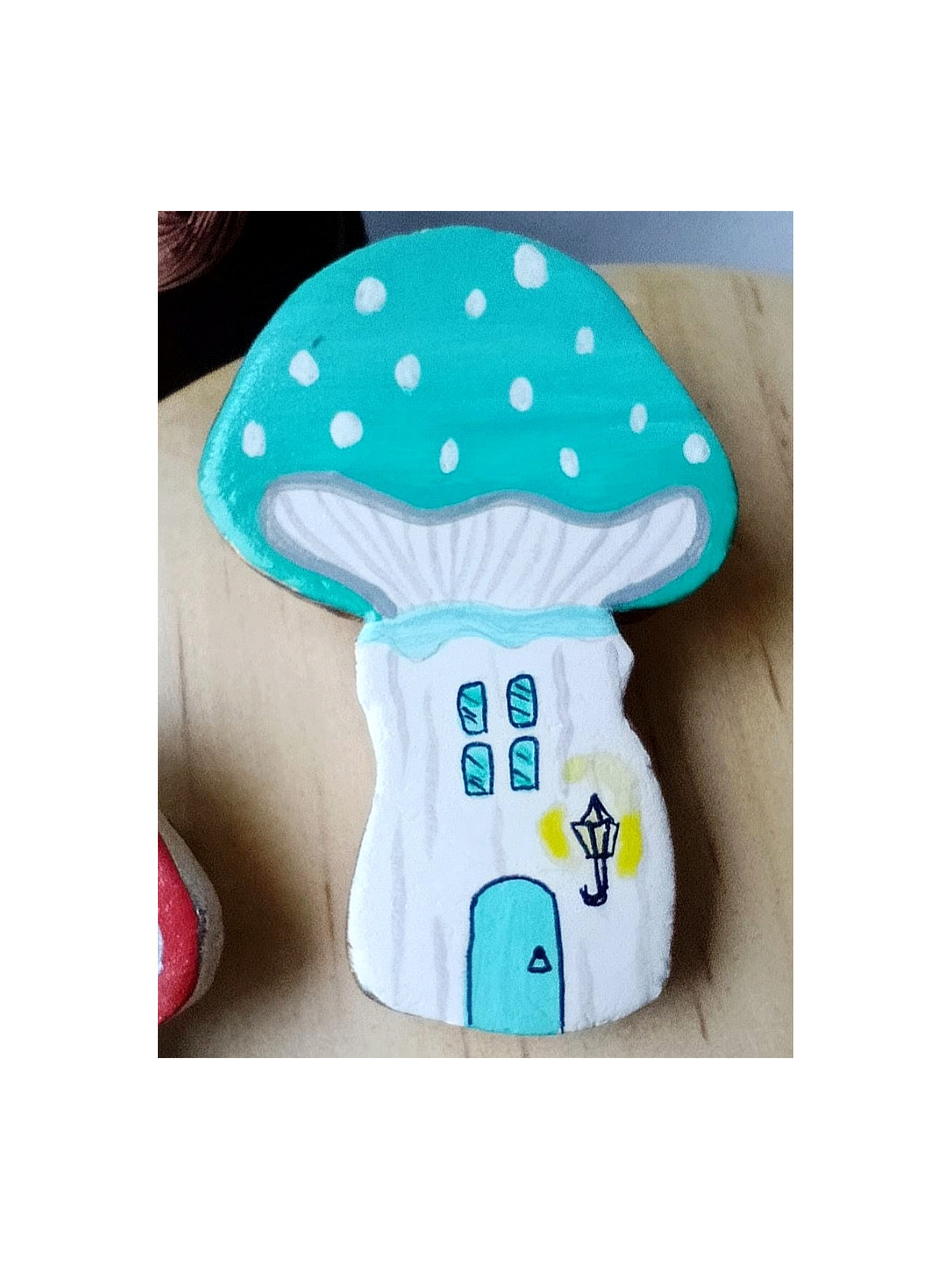 broche champignon peint à la main
