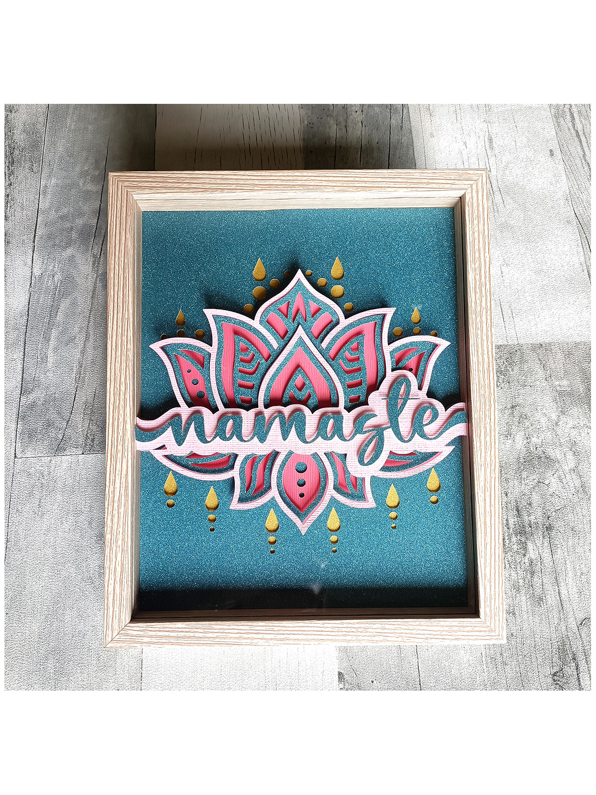 Cadre 3D lotus namasté