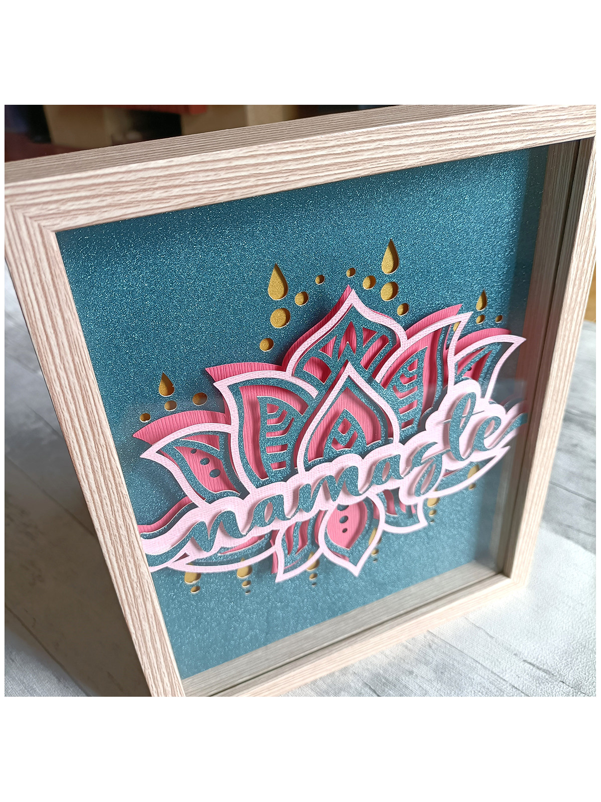 Cadre 3D lotus namasté