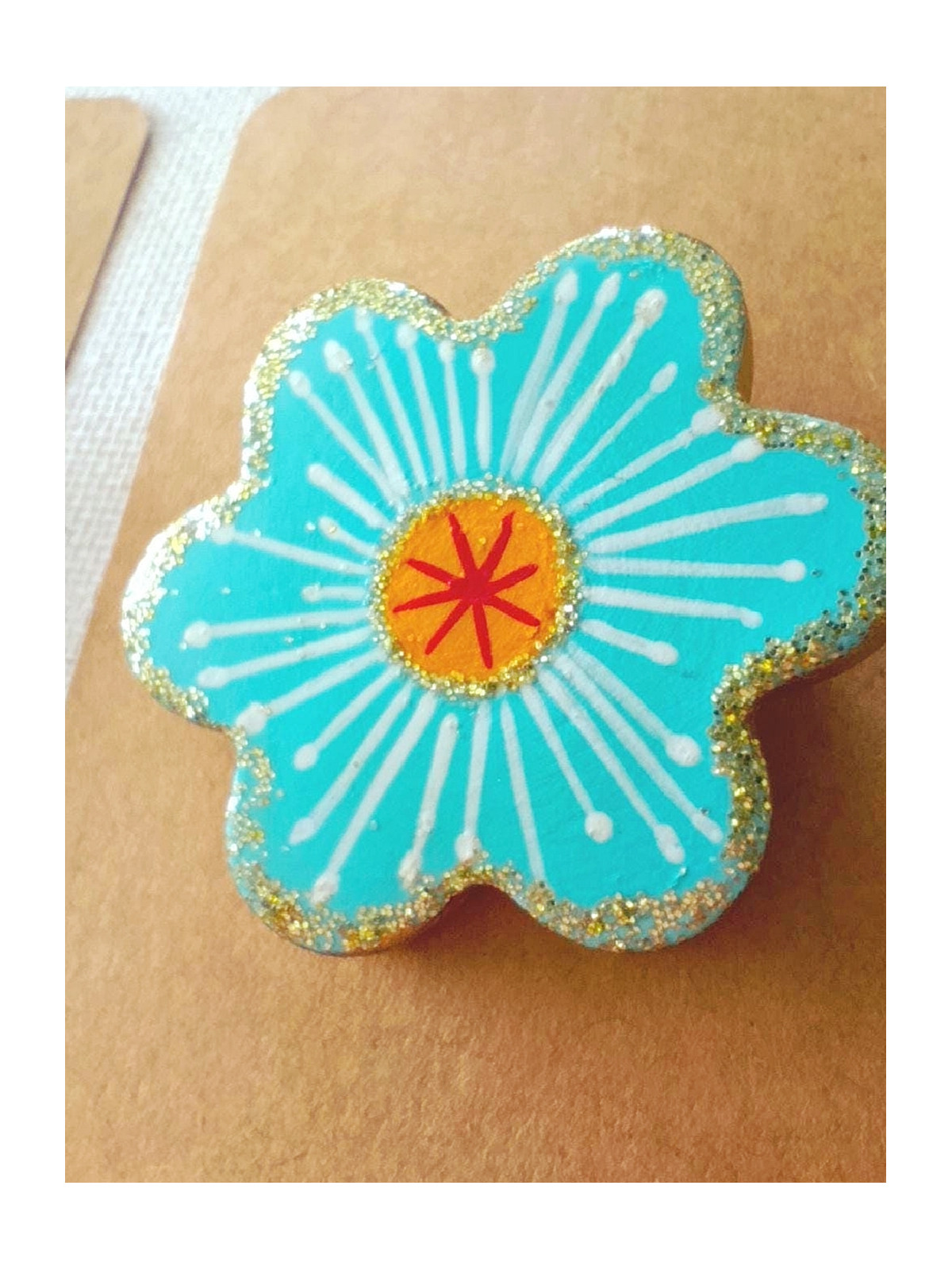 Broche fleur et cactus