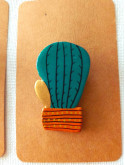 Broche fleur et cactus