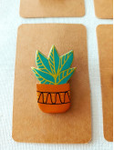 Broche fleur et cactus