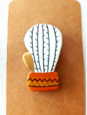 Broche fleur et cactus