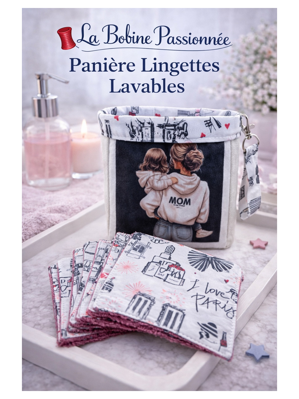 Panière lingettes lavable La Bobine Passionnée