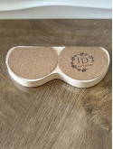 Support de lunettes arrondi marbré beige 
