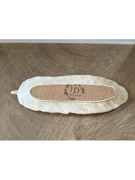 Vide-poche plume marbré beige