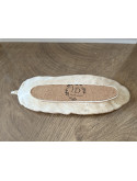 Vide-poche plume marbré beige
