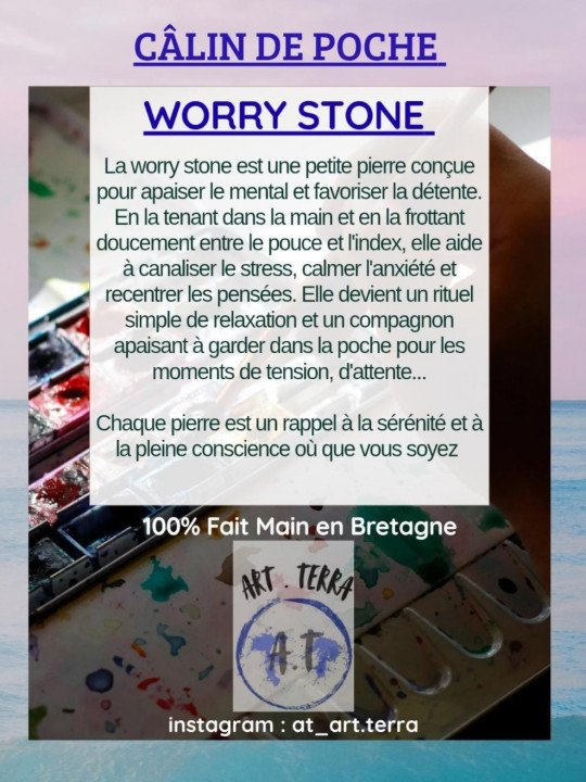 câlin de poche/worry stone en argile fait main 