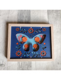 Cadre 3D papillon folk