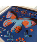 Cadre 3D papillon folk