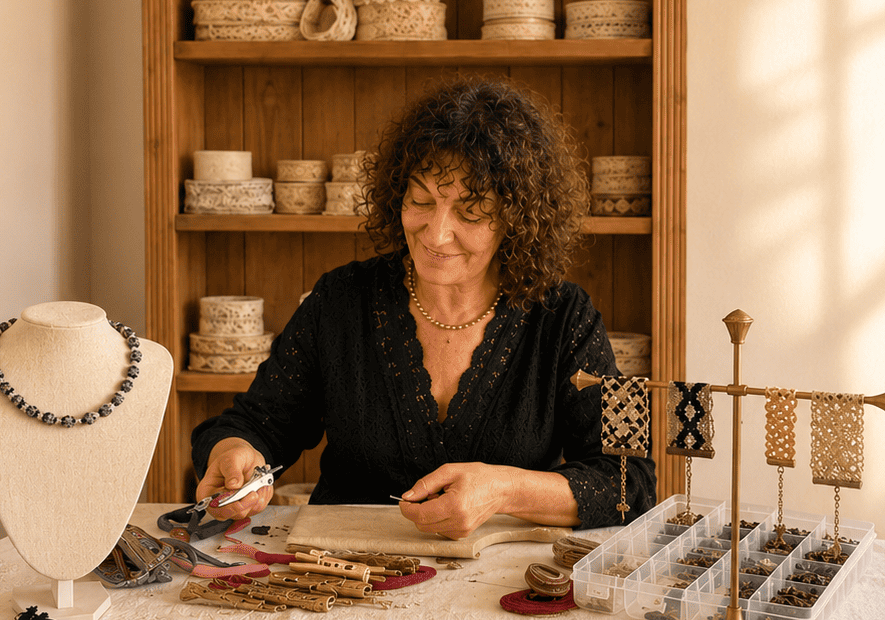 Les Dentelles précieuses de Falballa : bijoux en dentelle ancienne à Binic